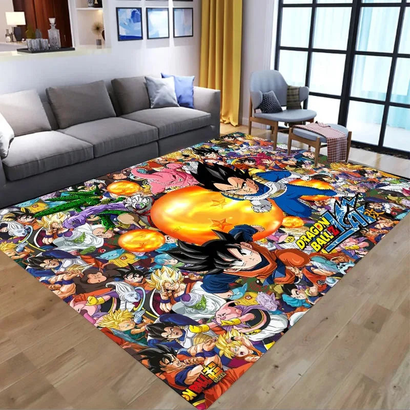 Vielfarbiger Dragon Ball Teppich - Goku und Figuren in Collage