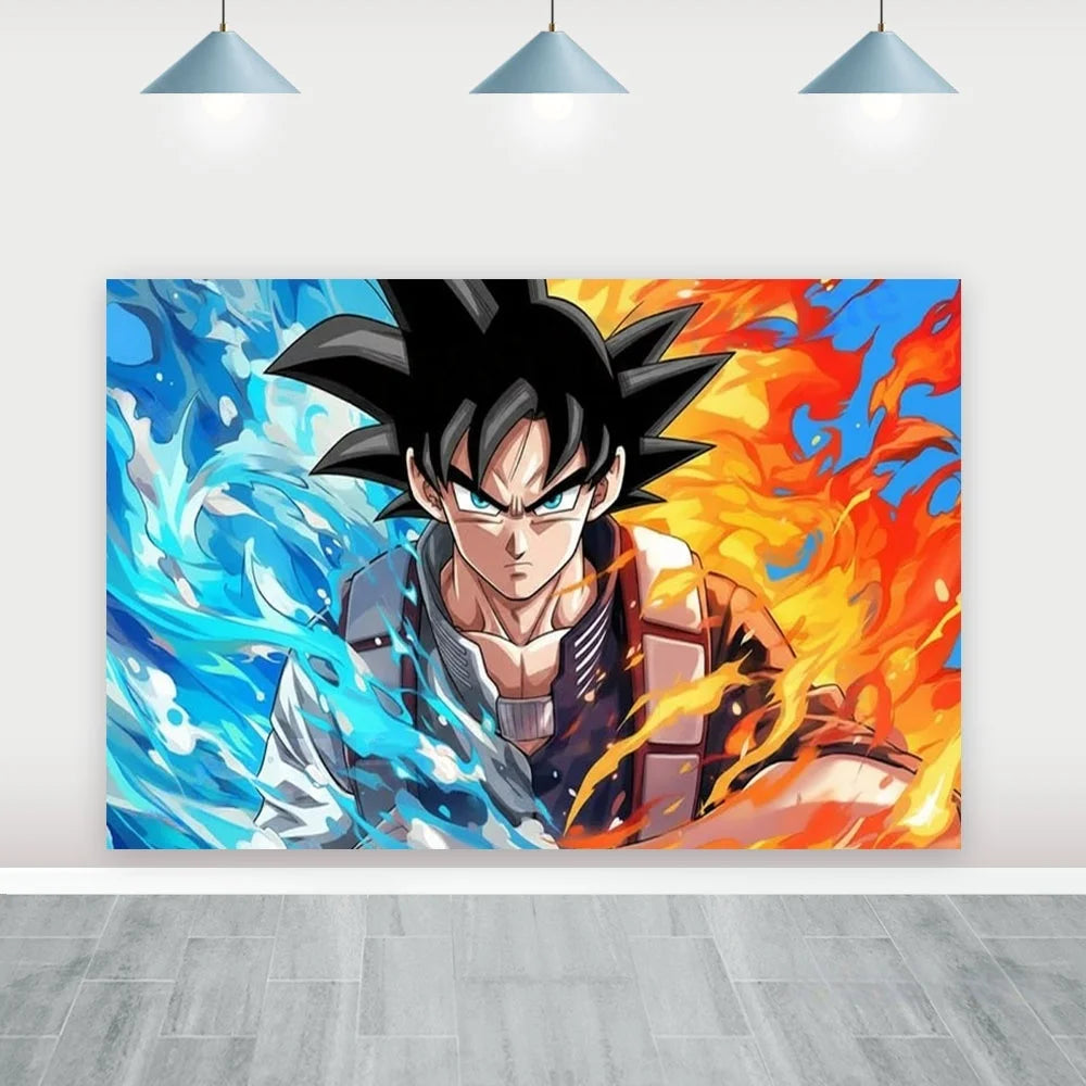 Toile de fond anniversaire Dragon Ball - Goku et ses transformations