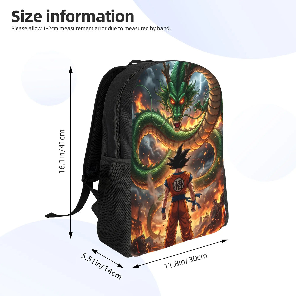 Dark Backpack Dragon Ball - Goku facing Shenron