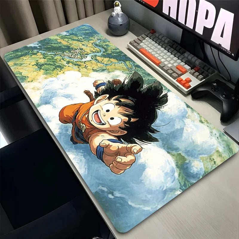 Tapis de souris bleu Dragon Ball - Goku et Vegeta face au paysage