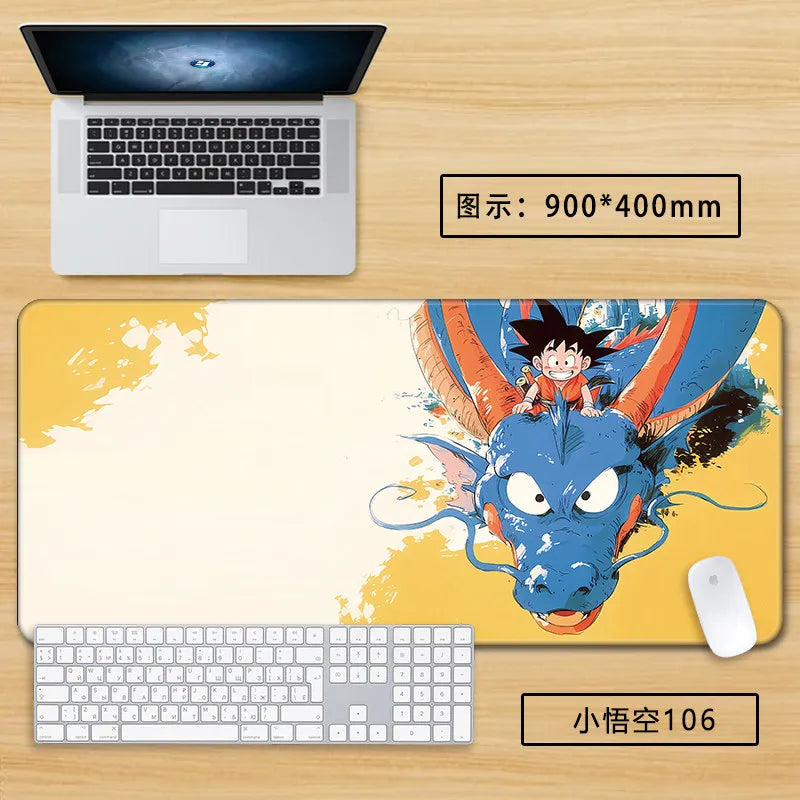 Tapis de souris blanc Dragon Ball - Goku enfant en gros plan