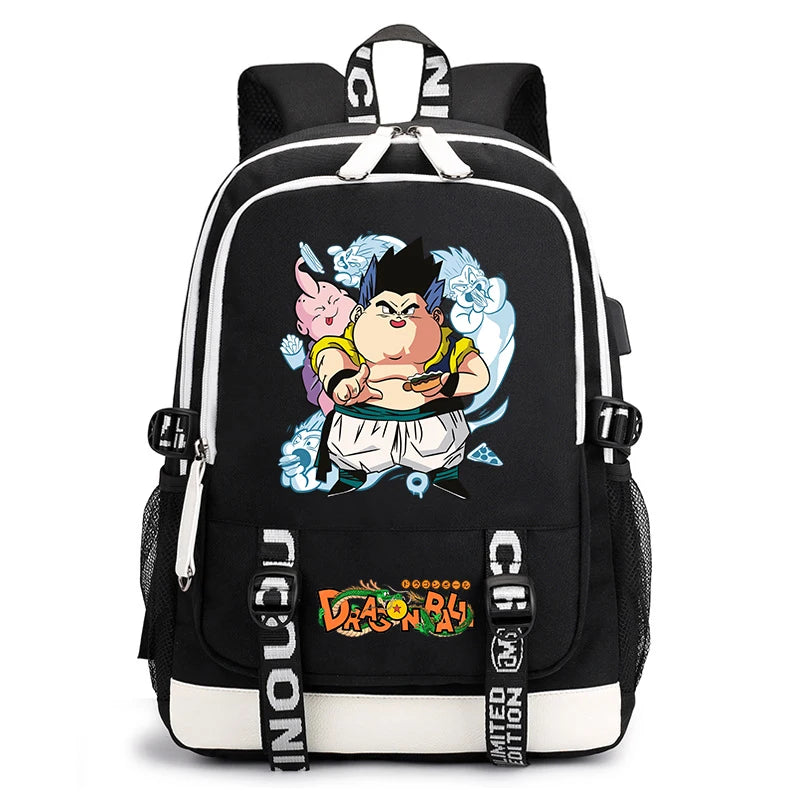 Black and White Dragon Ball Rucksack - Goku Super Saiyan 3 Zurück