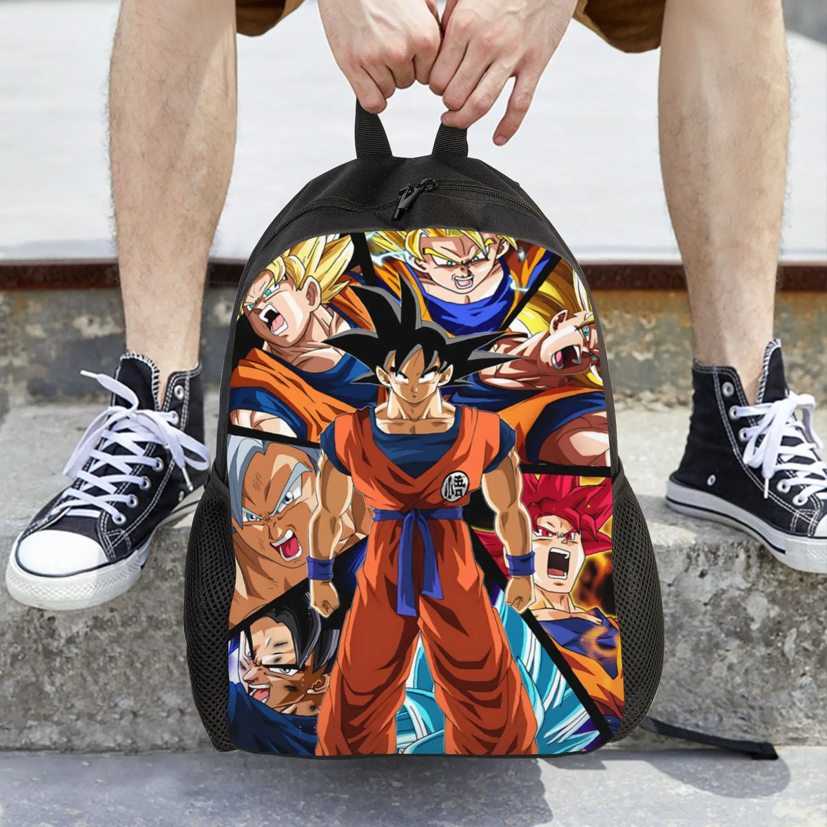 Sac à dos Dragon Ball - portraits des transformations de Goku