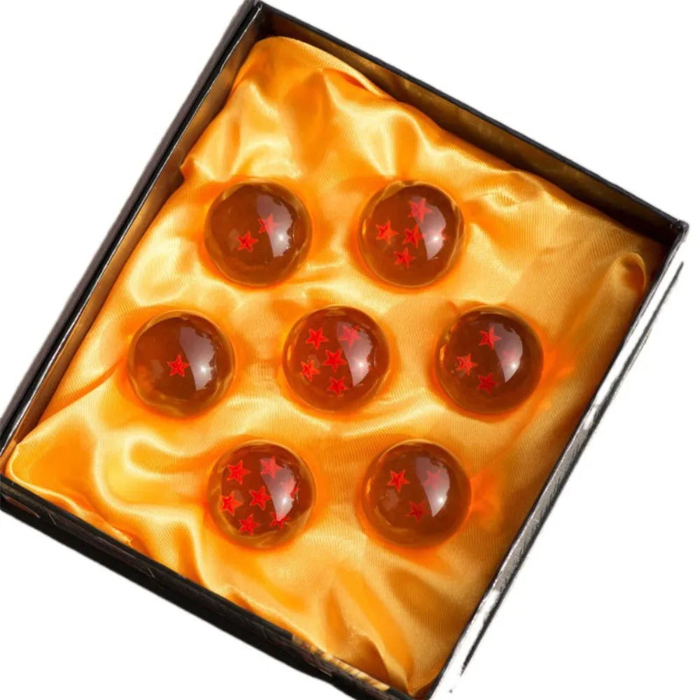 Coffret Dragon Ball - sept boules de cristal orange 3,5 cm