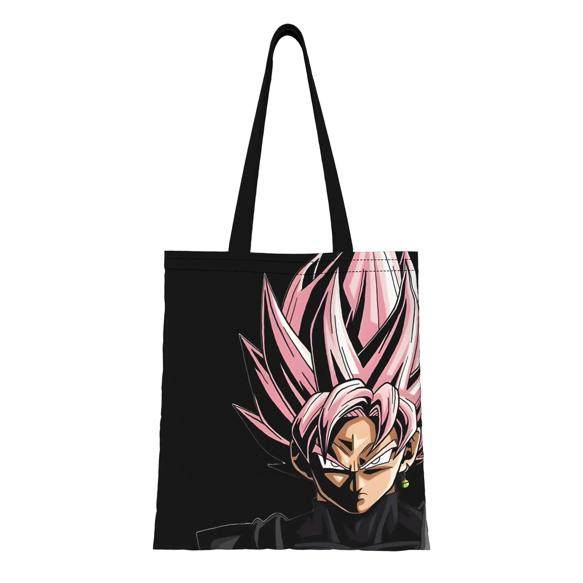 Tote bag rouge Dragon Ball - silhouette de Goku devant les arbres