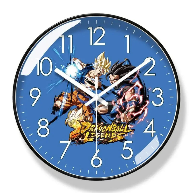 Reloj de pared - Luchadores de Dragon Ball Legends y marco negro