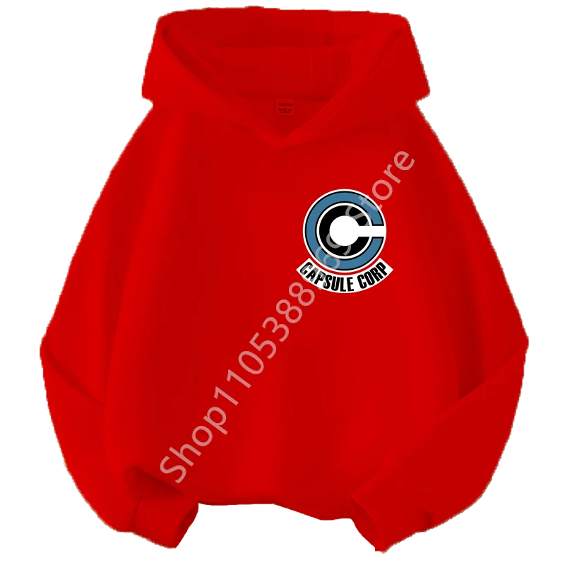 Roter Hoodie Pullover für Kinder Dragon Ball - Capsule Corp Logo