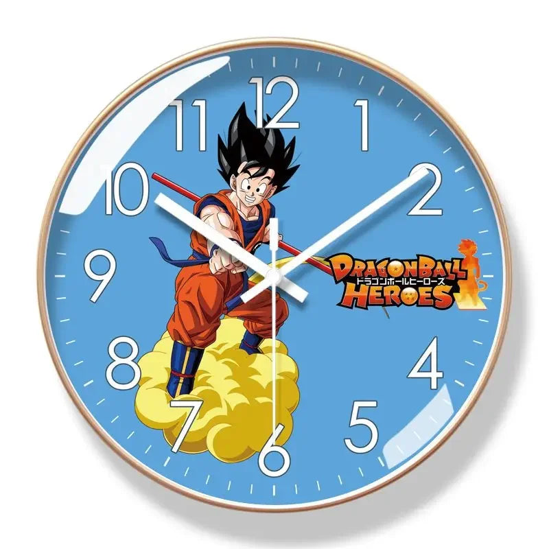 Horloge murale Dragon Ball - Goku sur le nuage magique et cadre doré