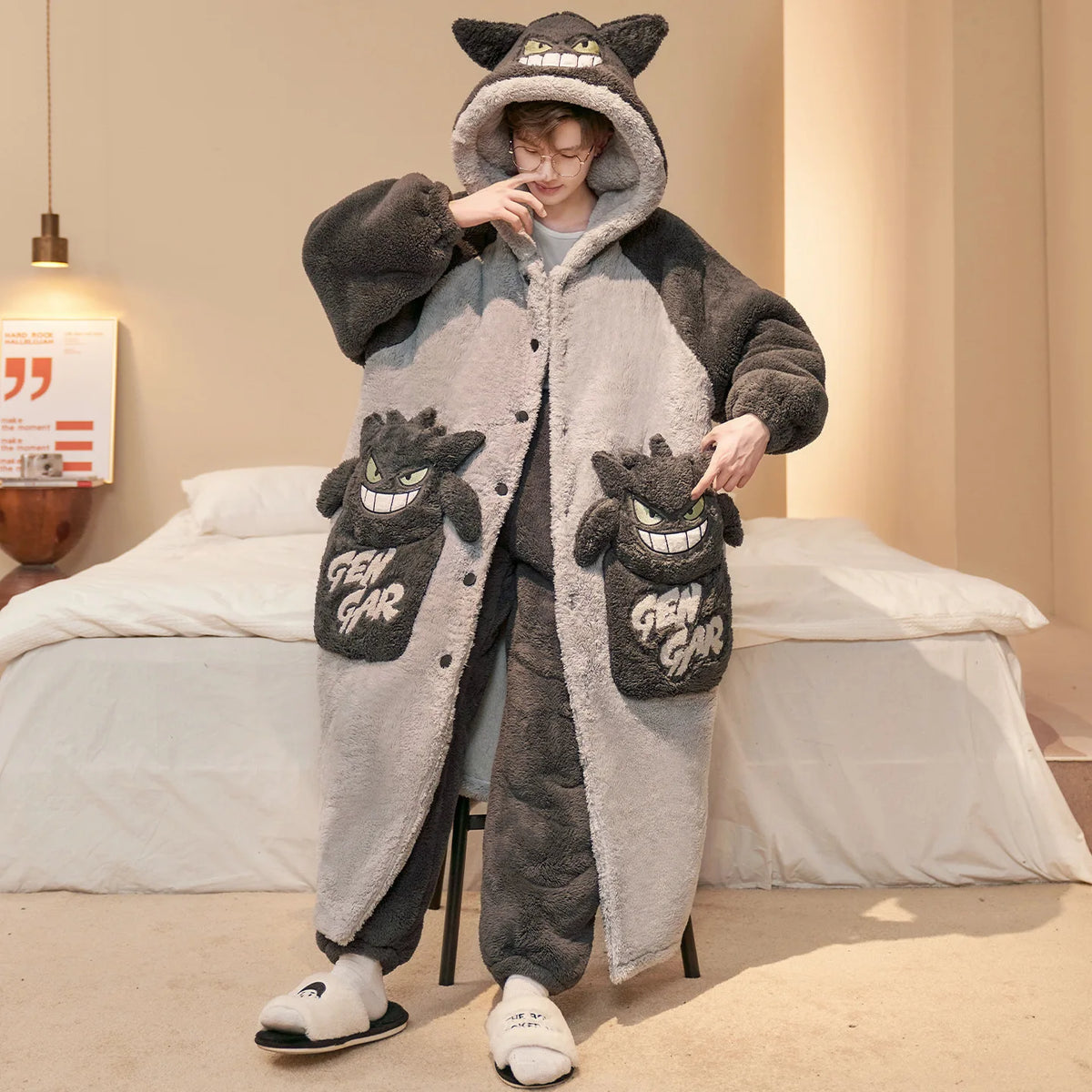 Grijze Totoro capuchon dressing jurk