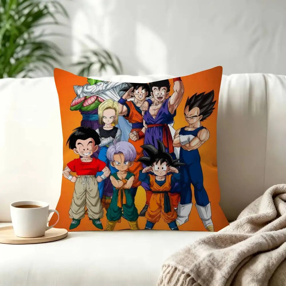 Housses de coussin Dragon Ball - Goku Shenron et symboles de la saga
