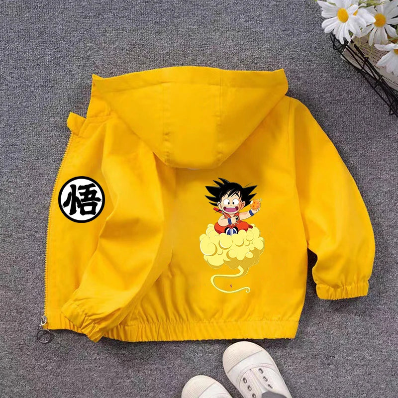 Gelbe Kapuze Jacke für Kid Dragon Ball - junger Goku auf Lichtwolke