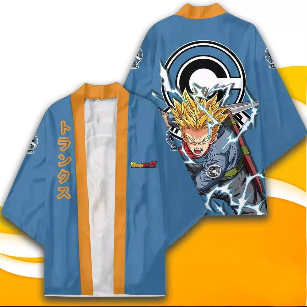 Dragon Ball blue kimono jacket - Super Saiyan Trunks and Capsule Corp
