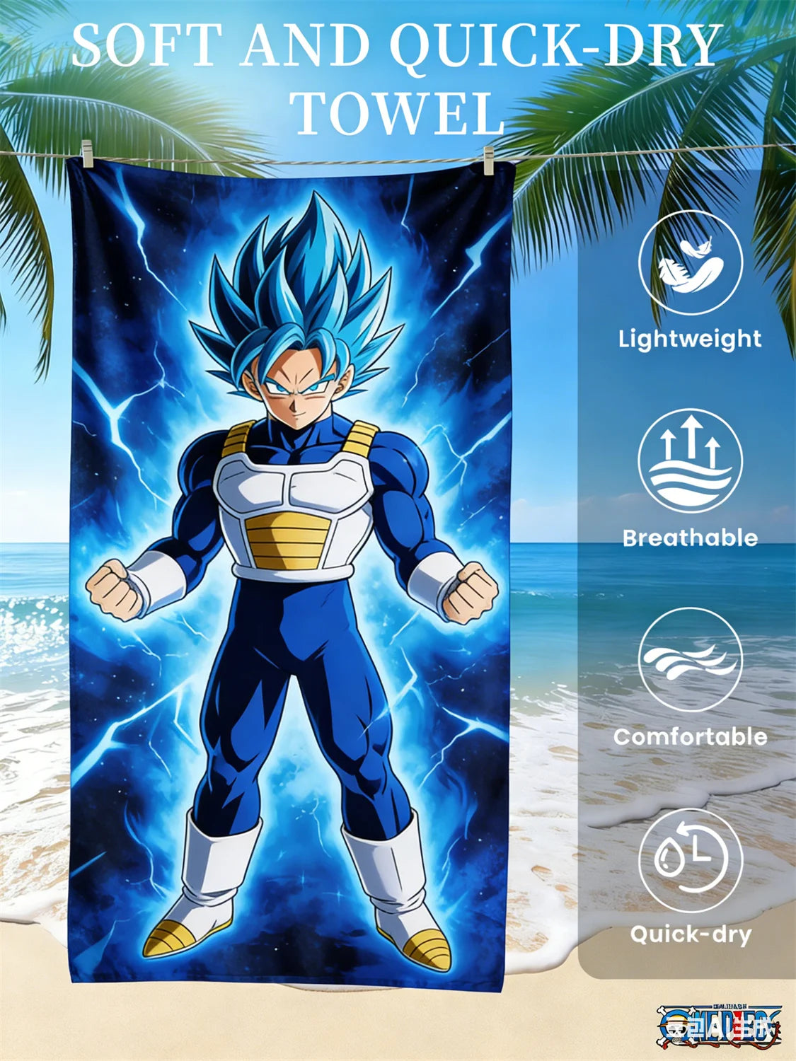 Telo mare Dragon Ball - Vegeta Super Saiyan Blue e aura