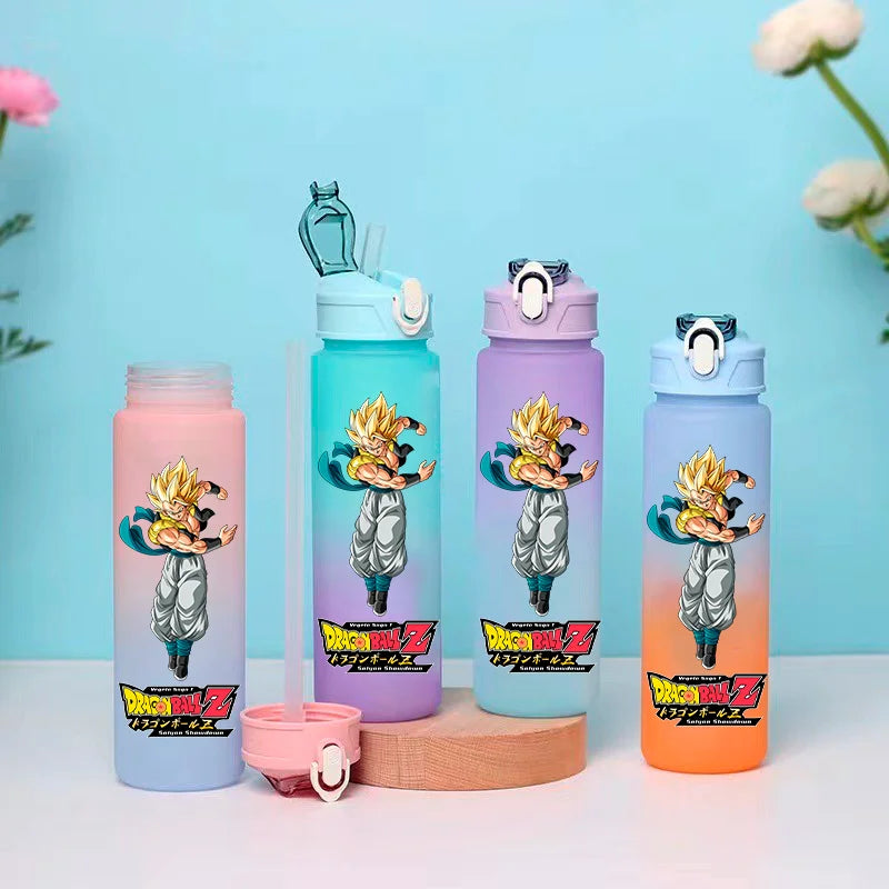 Borraccia pastello con laccetto Dragon Ball - Goku e trasformazioni Saiyan