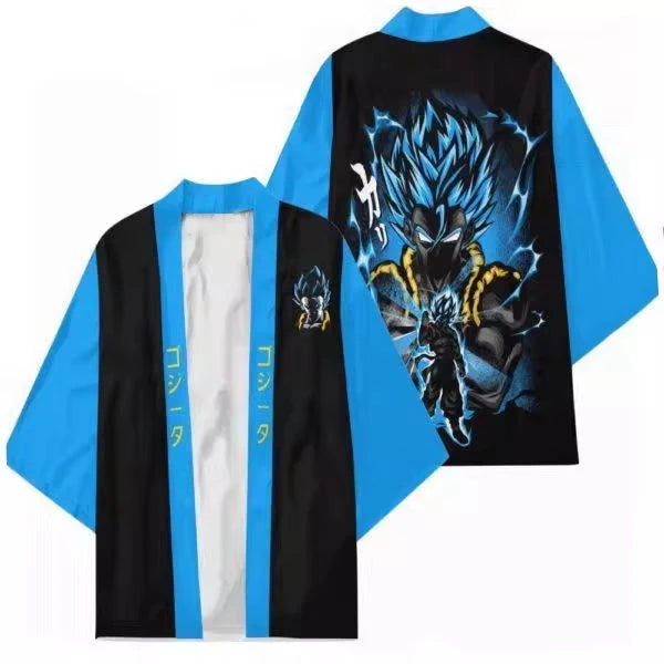 Veste kimono nera e blu Dragon Ball - Vegeta Super Saiyan Blue