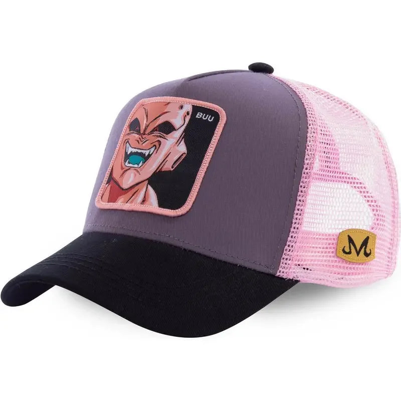 Gorra negra con visera rosa Dragon Ball - Super Buu gritando