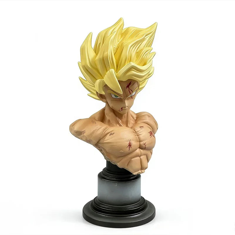 Figurine Dragon Ball - Goku Super Saiyan et aura dorée sur rochers