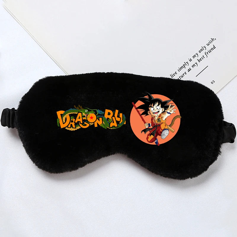 Dragon Ball schwarze Schlafmaske - kanji Go und blaue Flammen Dokkan Battle