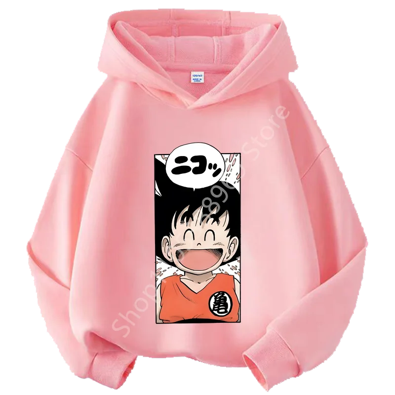 Pink Hoodie für Kind Dragon Ball - junger Goku lächelnd im Thumbnail