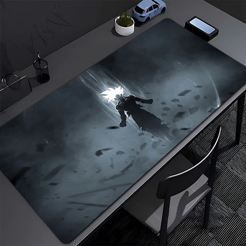 Tapis de souris turquoise Dragon Ball - Goku Ultra Instinct et énergie