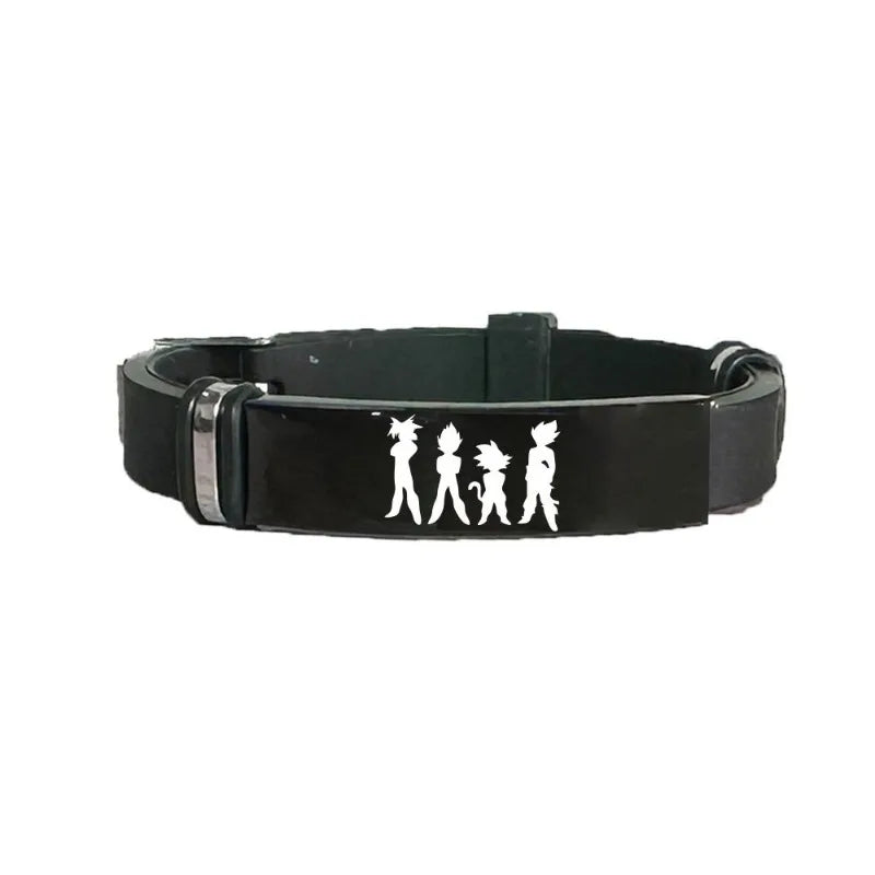 Dragon Ball zwarte armband - krijger silhouetten