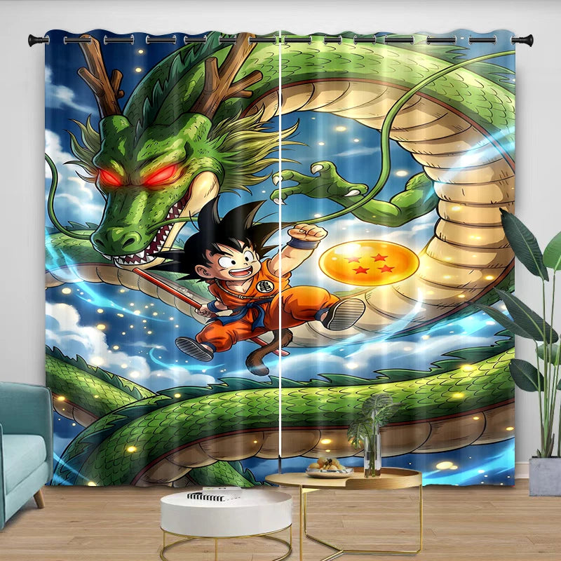Dragon Ball Gordijnen - Goku Kind en Grote Shenron