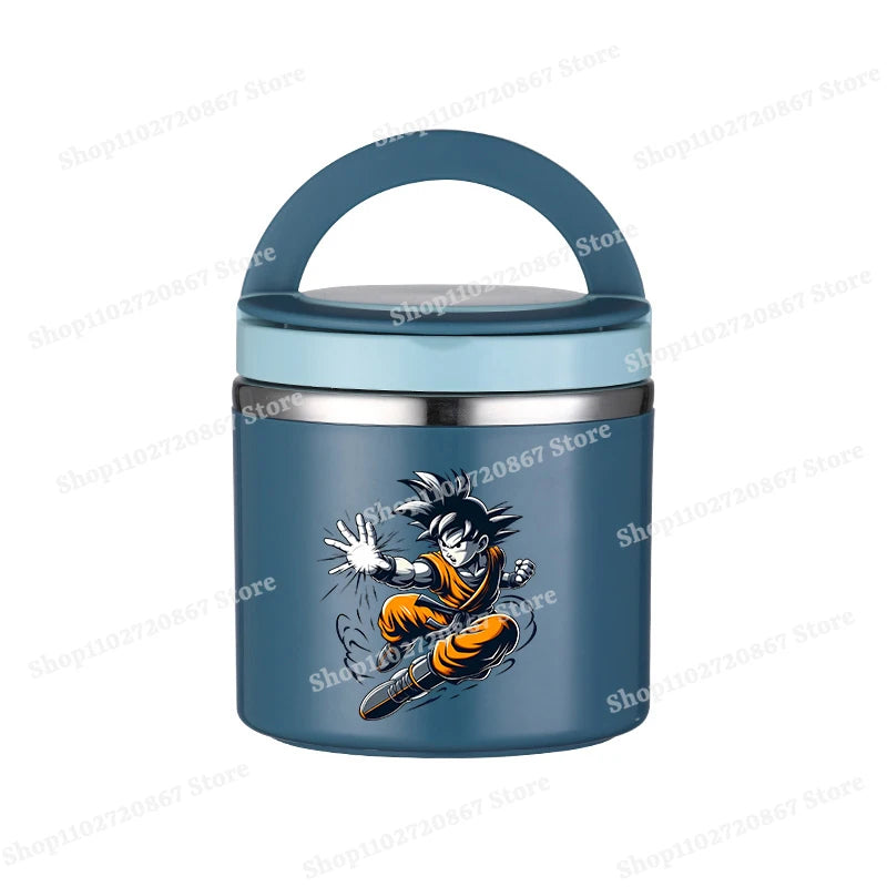Runde blaue Lunchbox Dragon Ball - Goku startet seinen Angriff