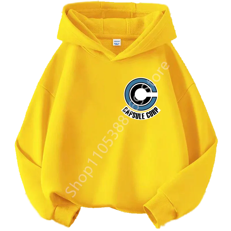 Gelber Hoodie für Kinder Dragon Ball - Capsule Corp Logo