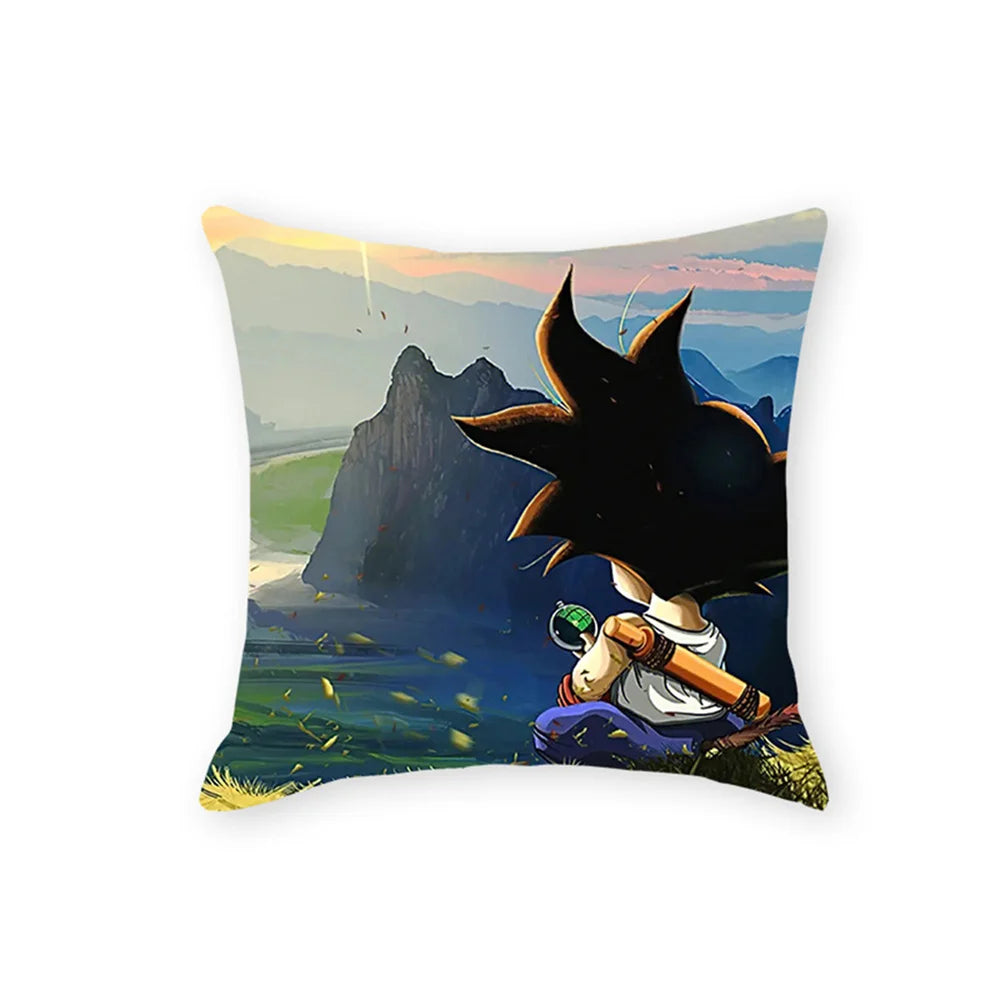 Dragon Ball zwarte kussenhoes - silhouetten voor een kristallen bol