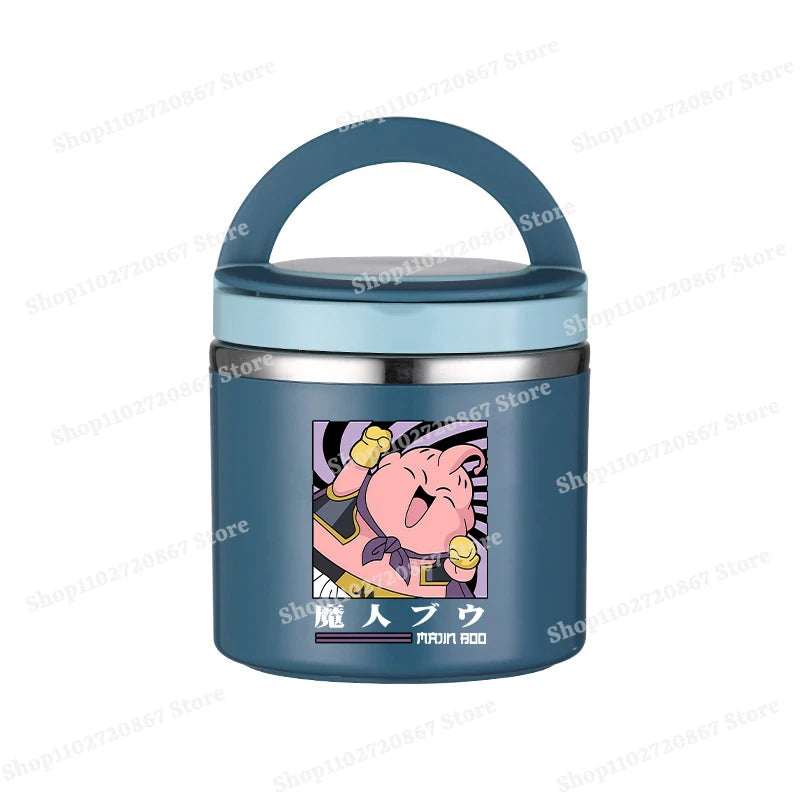 Blue Round Lunch Box Dragon Ball - Portrait von Majin Buu pink