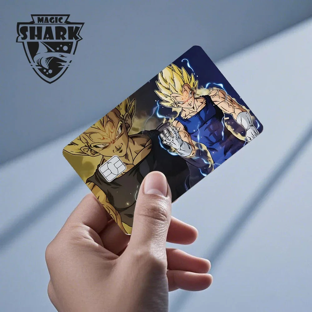 Sticker pour carte bancaire Dragon Ball - Goku face à Trunks et son épée