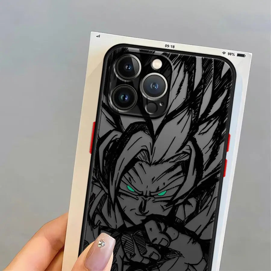 Black en Grey Dragon Ball Phone Case - Vegeta Super Saiyan ziet er groen uit