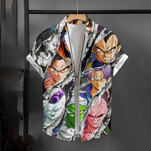 Camiseta de manga de Dragon Ball - Goku, Vegeta, Trunks y sus adversarios
