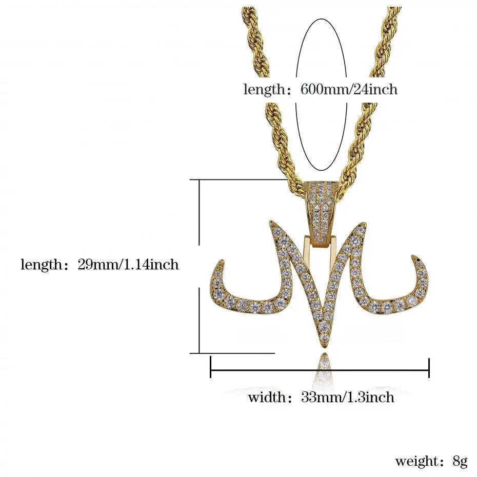 Silver Dragon Ball pendant - sparkling Majin symbol