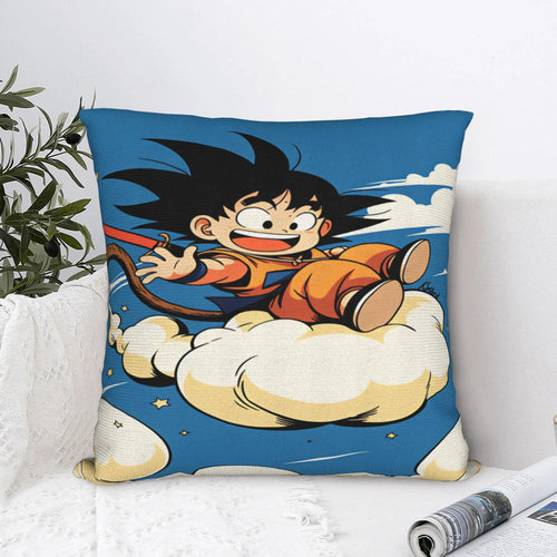 Dragon Ball blue cushion cover - Child Goku on magic cloud