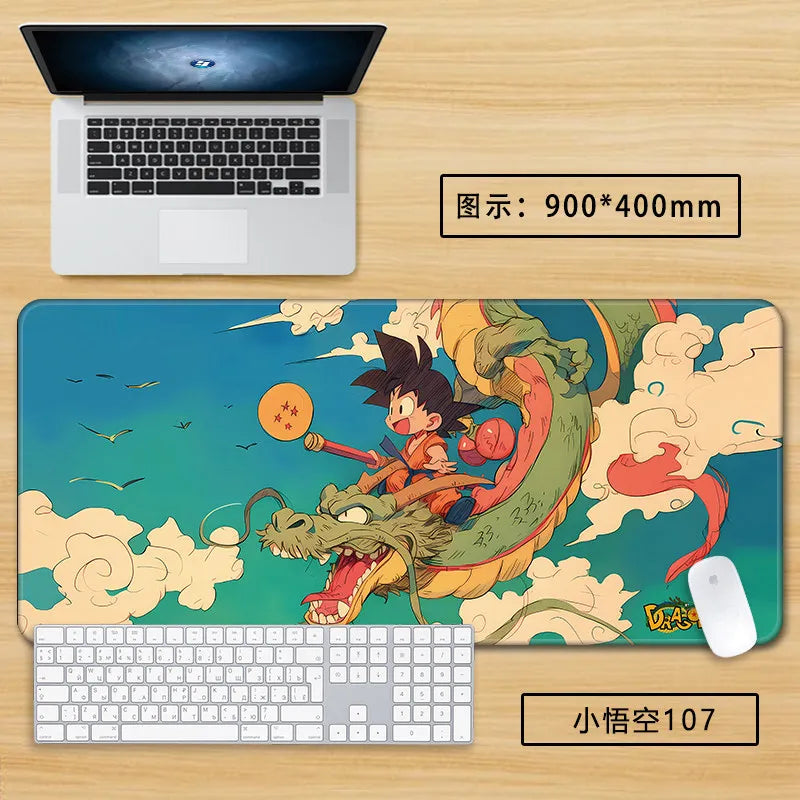 Tapis de souris blanc Dragon Ball - Goku enfant en gros plan