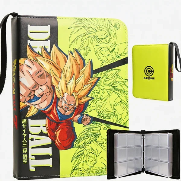 Classeur pour cartes jaune Dragon Ball - Goku Super Saiyan en plein coup de poing