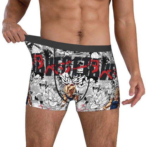 Boxer nero e bianco Dragon Ball - Goku e vignette manga rosse