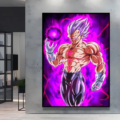 Poster su tela Dragon Ball - Vegeta e sfera di energia viola