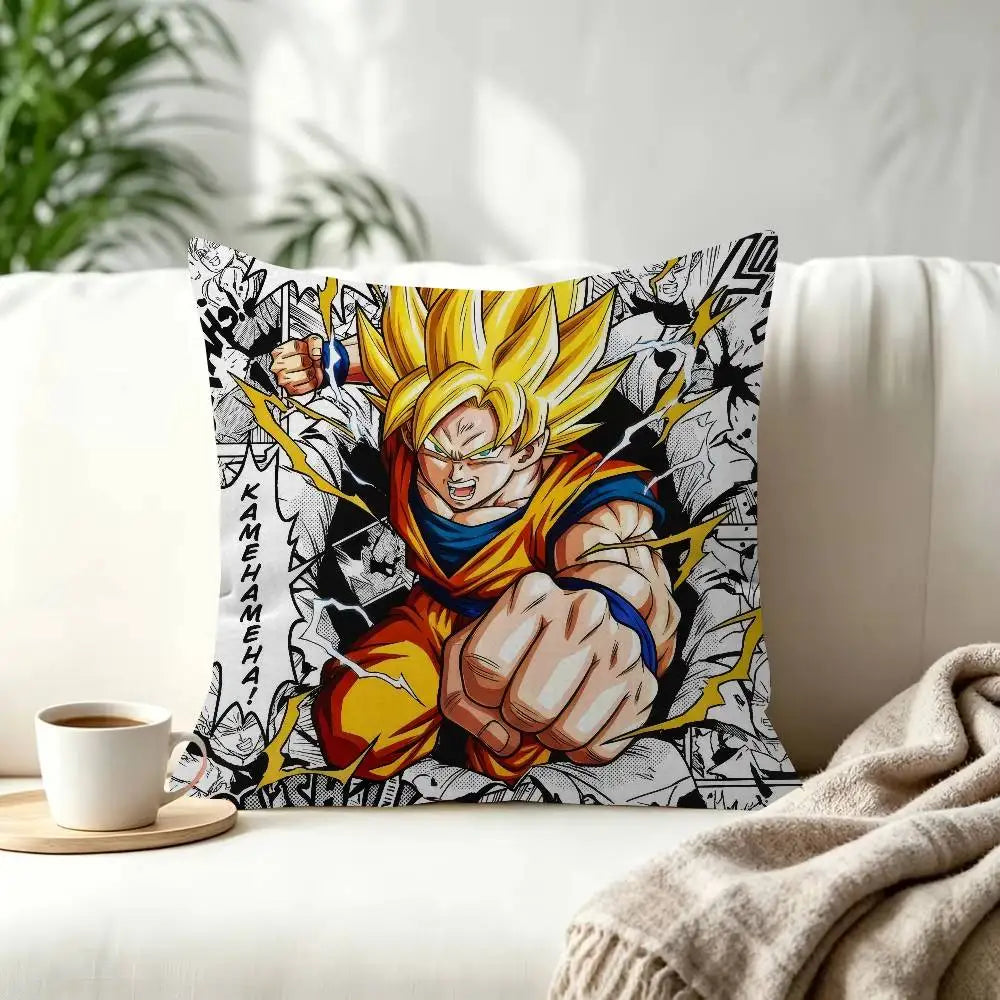 Housses de coussin Dragon Ball - Goku Shenron et symboles de la saga