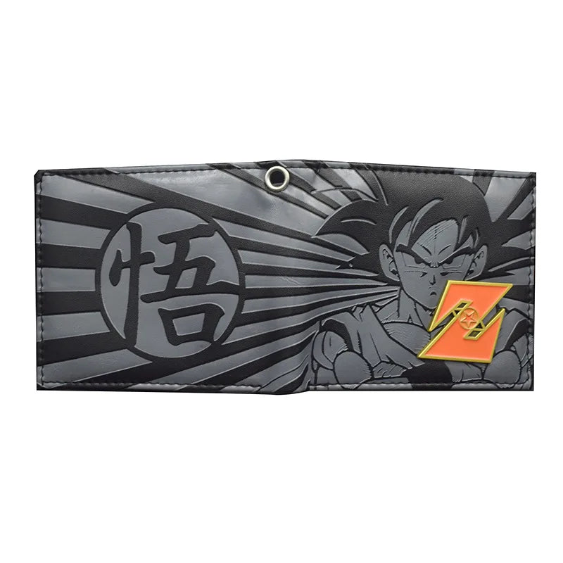 Portefeuille gris et noir Dragon Ball - Goku aux bras croisés et logo Z