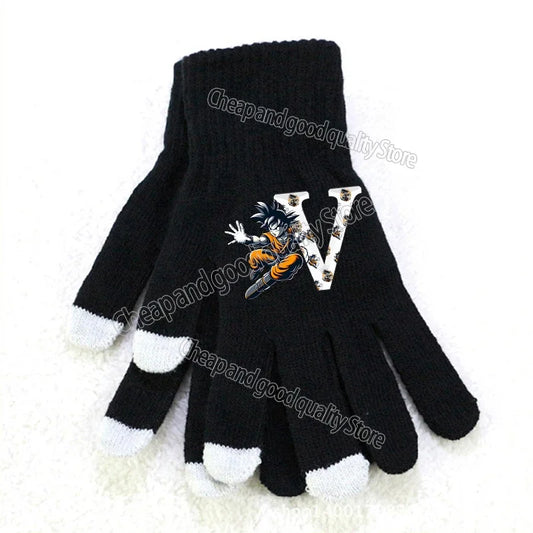 Dragon Ball Schwarze Handschuhe mit weißen Tipps - Goku und Brief V