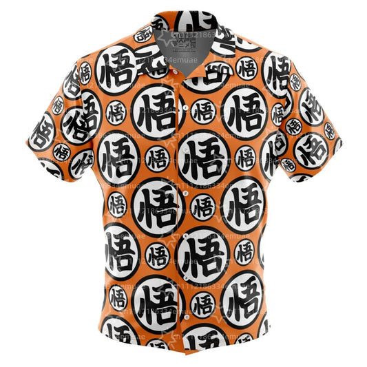 Chemise orange Dragon Ball - kanji Go noirs et blancs
