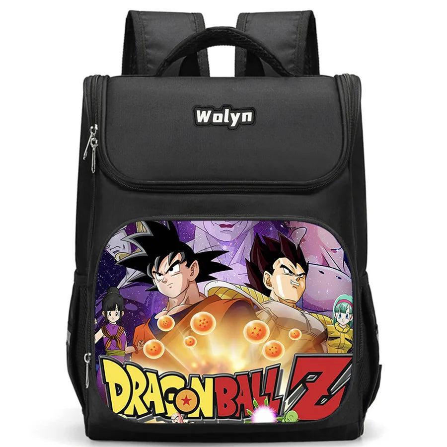 Sac à dos noir Dragon Ball - Goku en portrait sur fond vieilli