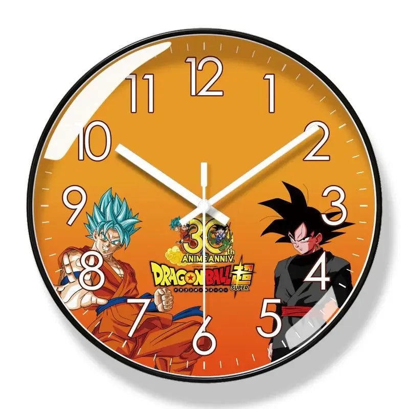 Dragon Ball Wall Clock - Goku en Goku Super Saiyan Blue met Black Frame