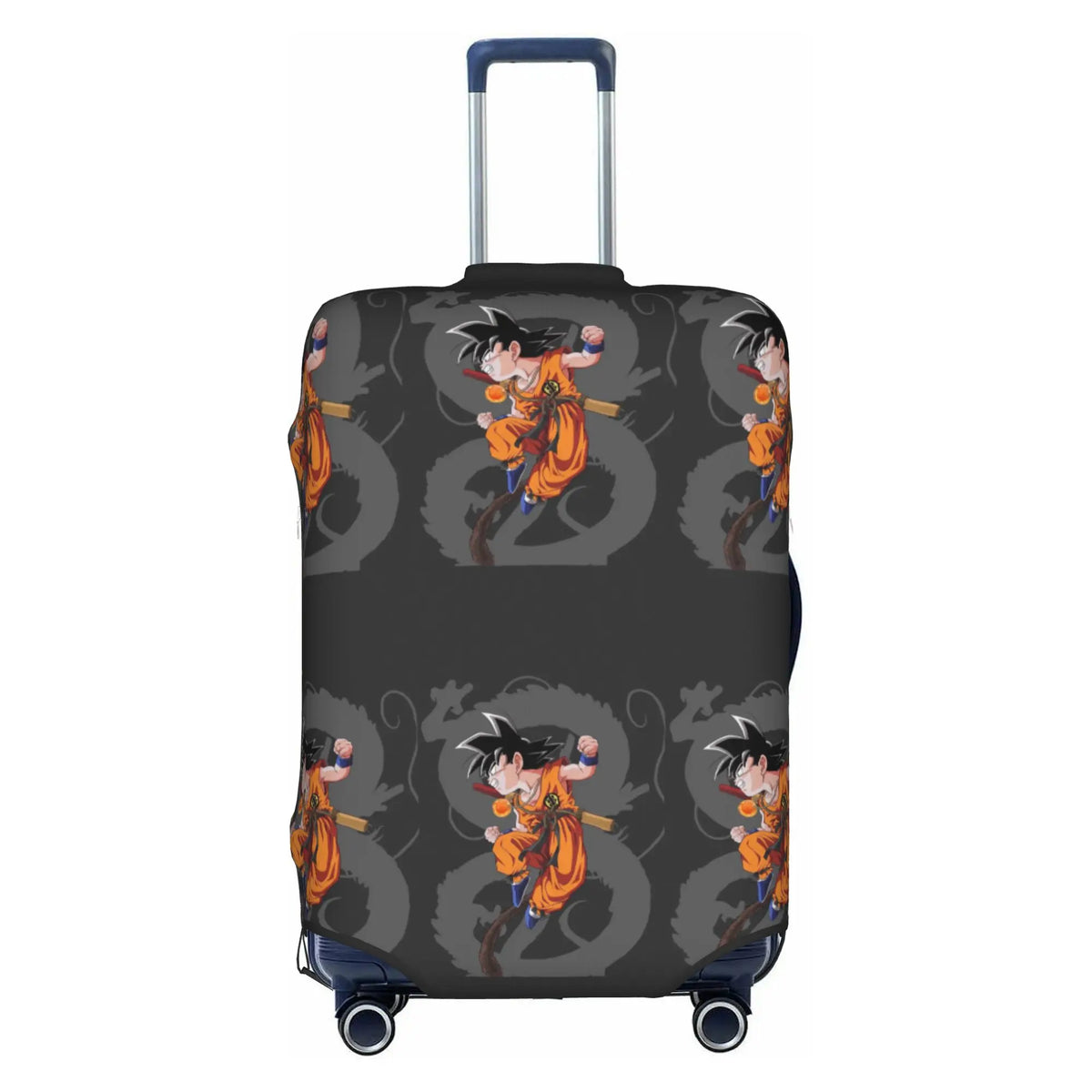 Housse de valise orange et blanche Dragon Ball - Goku enfant en motifs répétés