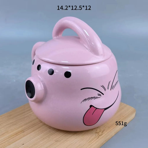 Tazza rosa con coperchio Dragon Ball - volto di Majin Buu