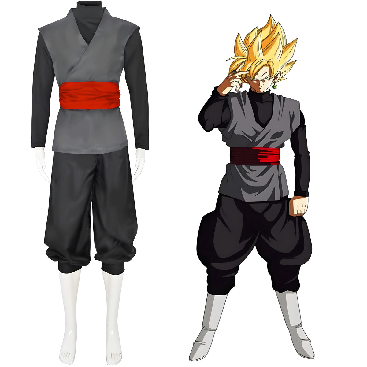 Zwart en grijs Dragon Ball kostuum - Black Goku