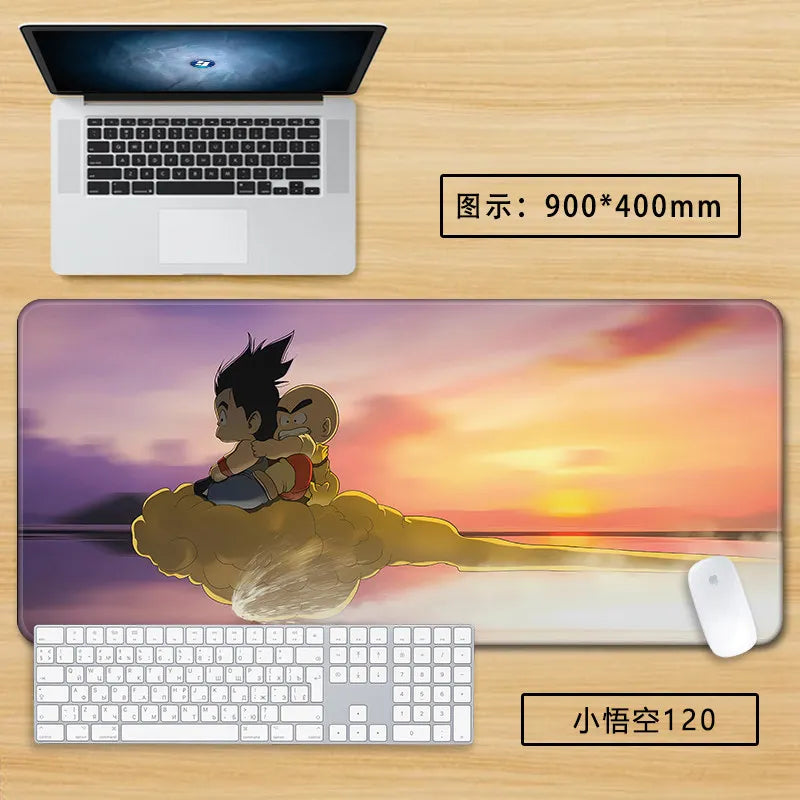 Tapis de souris blanc Dragon Ball - Goku enfant en gros plan