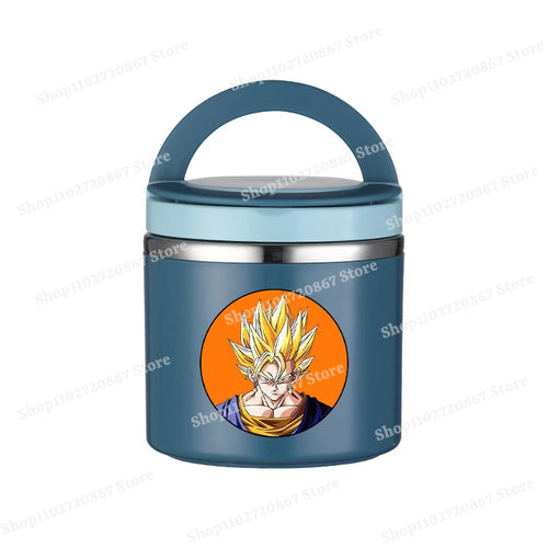 Boîte repas ronde bleue Dragon Ball - Goku Super Saiyan sur disque orange